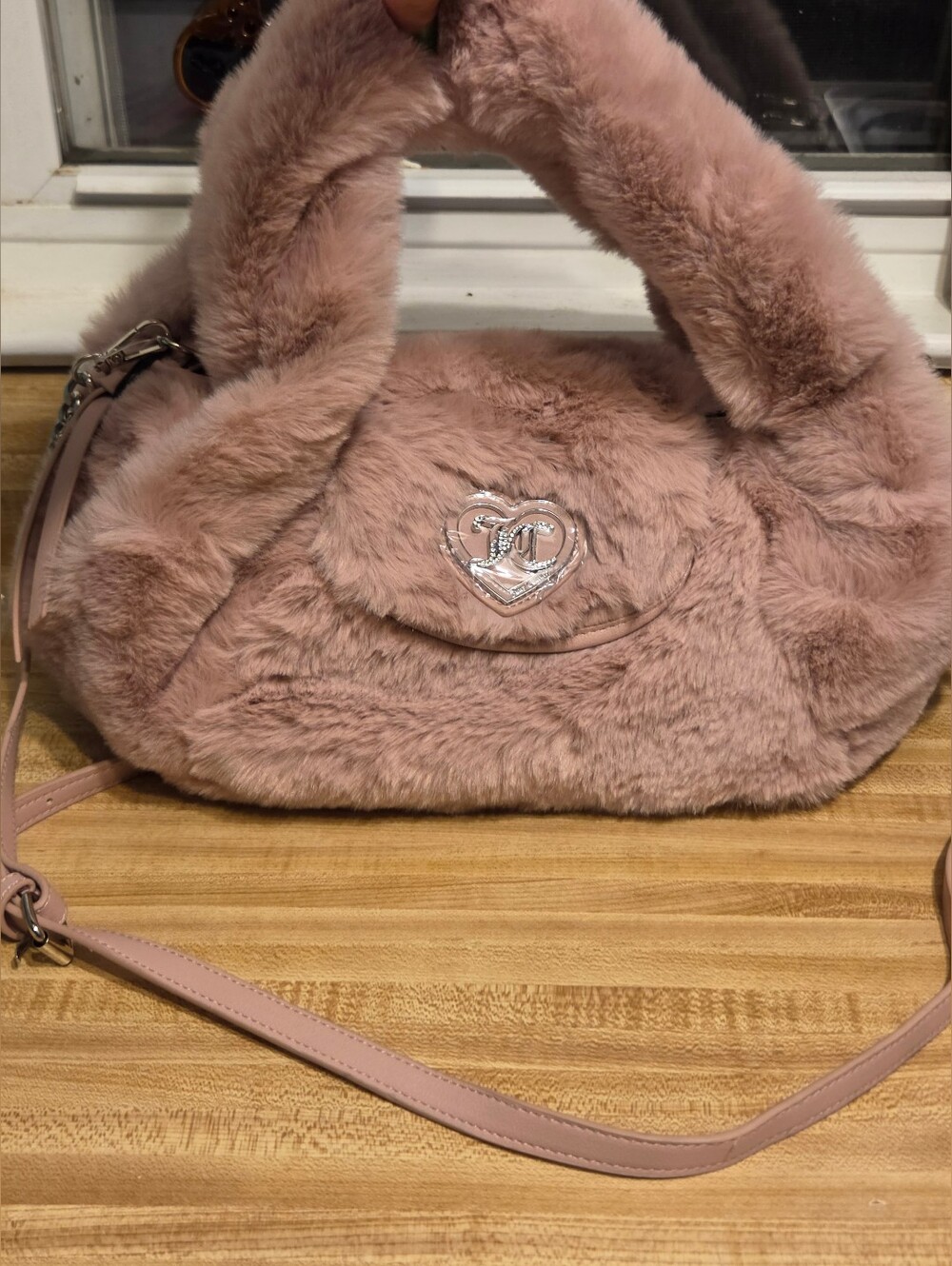 Juicy Couture NWT Mauve Pink Furry Shoulder Bag